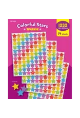 STICKERS: COLORFUL SPARKLE STARS 14 SHEETS 1232 STICKERS