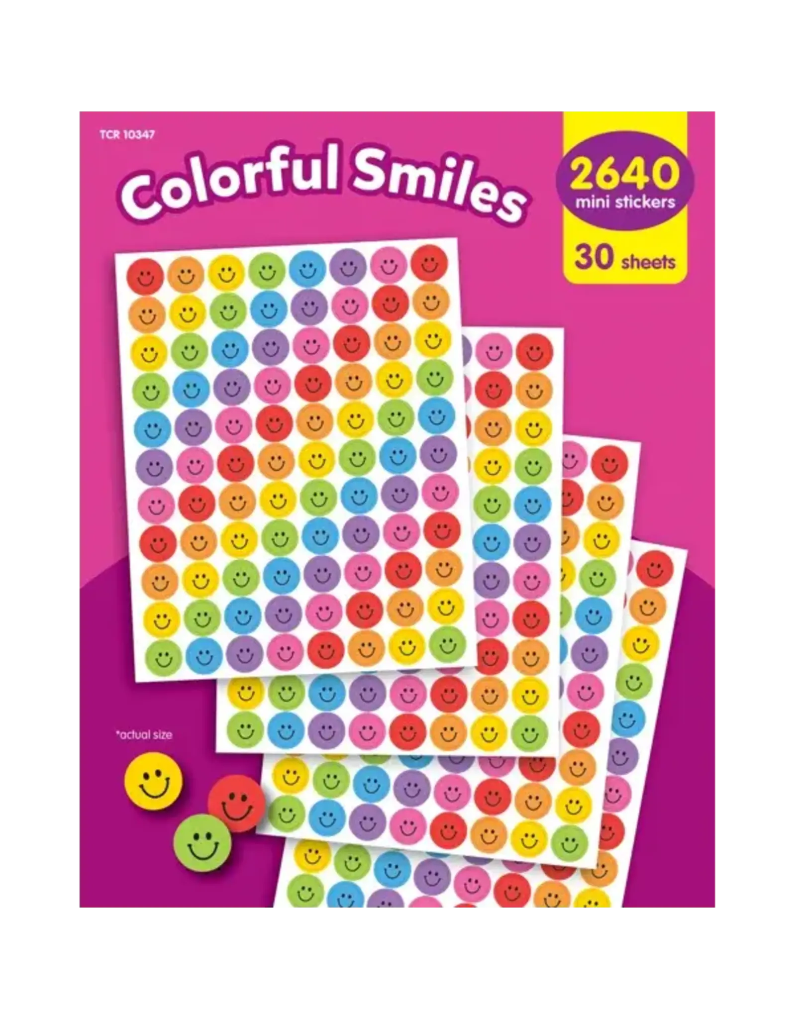 Teacher Created Resources STICKERS: MINI ASSORTED SMILES 30 SHEETS 2640 STICKERS