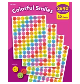 Teacher Created Resources STICKERS: MINI ASSORTED SMILES 30 SHEETS 2640 STICKERS
