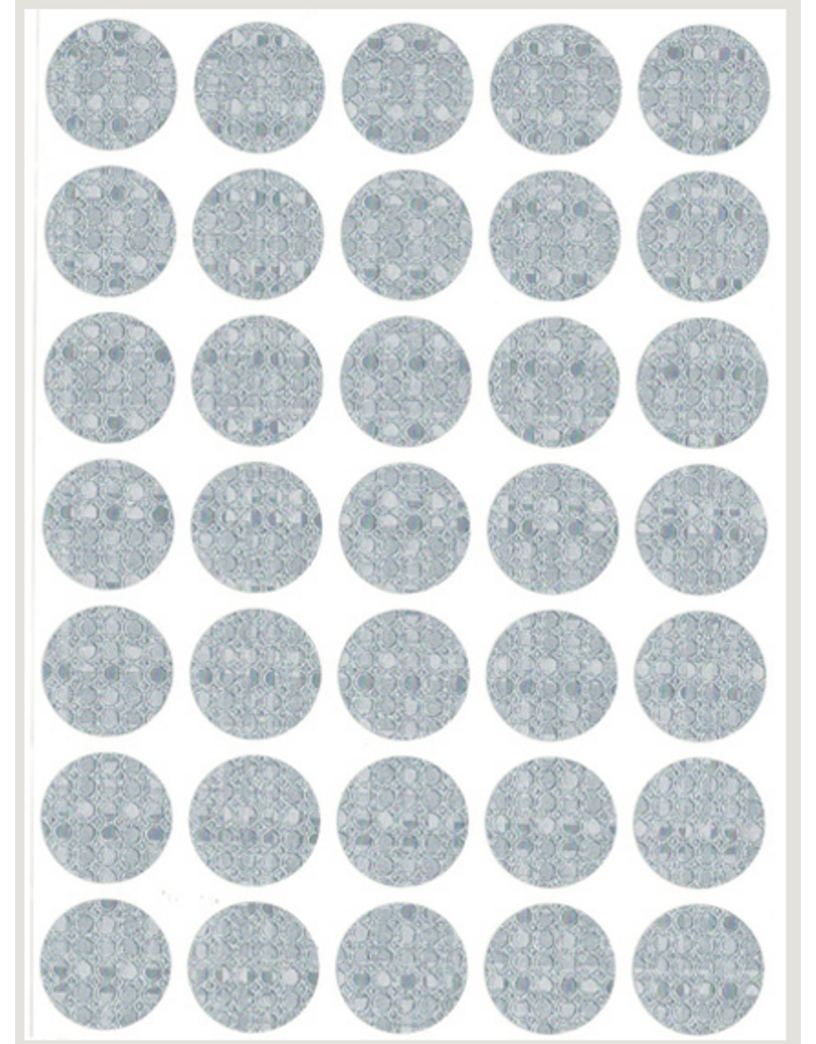 STICKERS: HOLOGRAPHIC SILVER 3/4" DOT 10 SHEETS