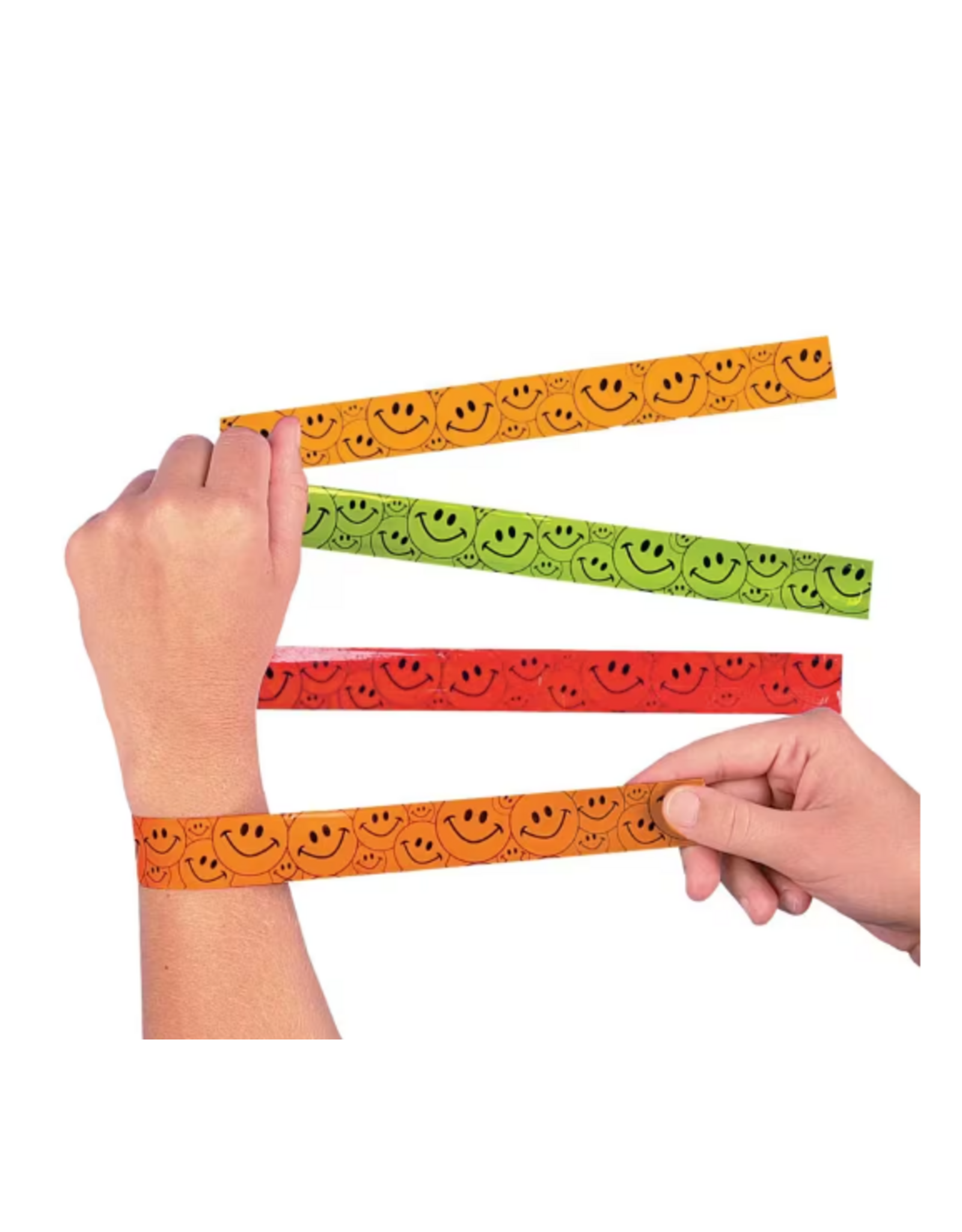 BRACELET SLAP SMILEY FACE 12 PACK