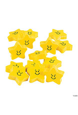 ERASERS - SMILE STAR SHAPE 1.5"  -  24 PACK