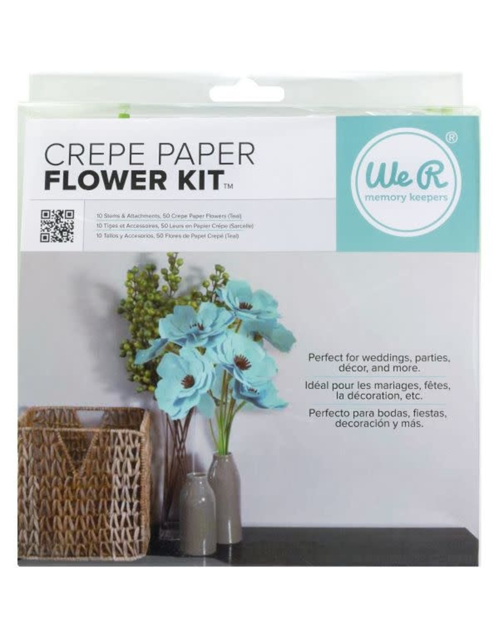 TISSUE FLOWER KIT MAKES 10 FLOWERS - TEAL BLUE