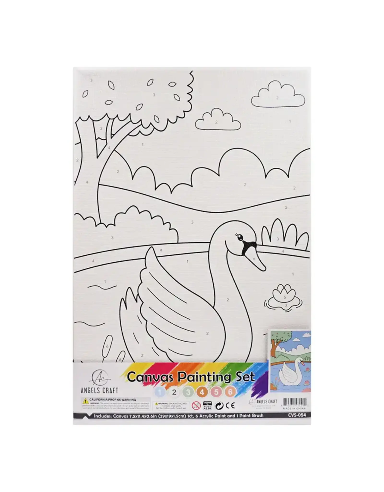 CANVAS PAINTING SET  7.5X11.4 SWANS