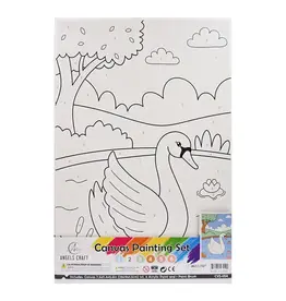 CANVAS PAINTING SET  7.5X11.4 SWANS