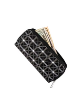 Black & White Zippered Wallet  3 3/4" x 7 1/2"
