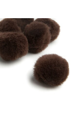 POM POMS: 2" BROWN 8 PACK
