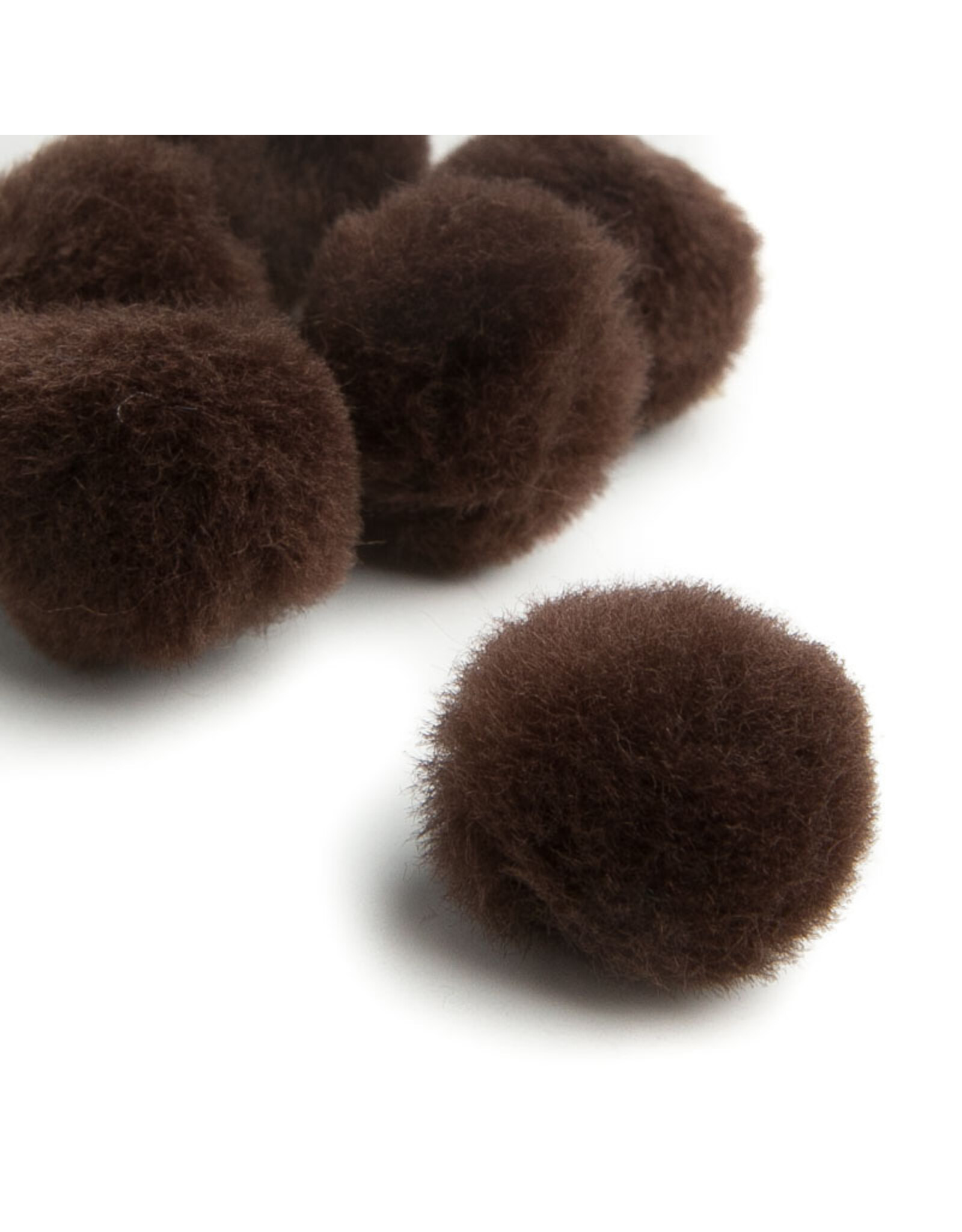 POM POMS: 2" BROWN 8 PACK