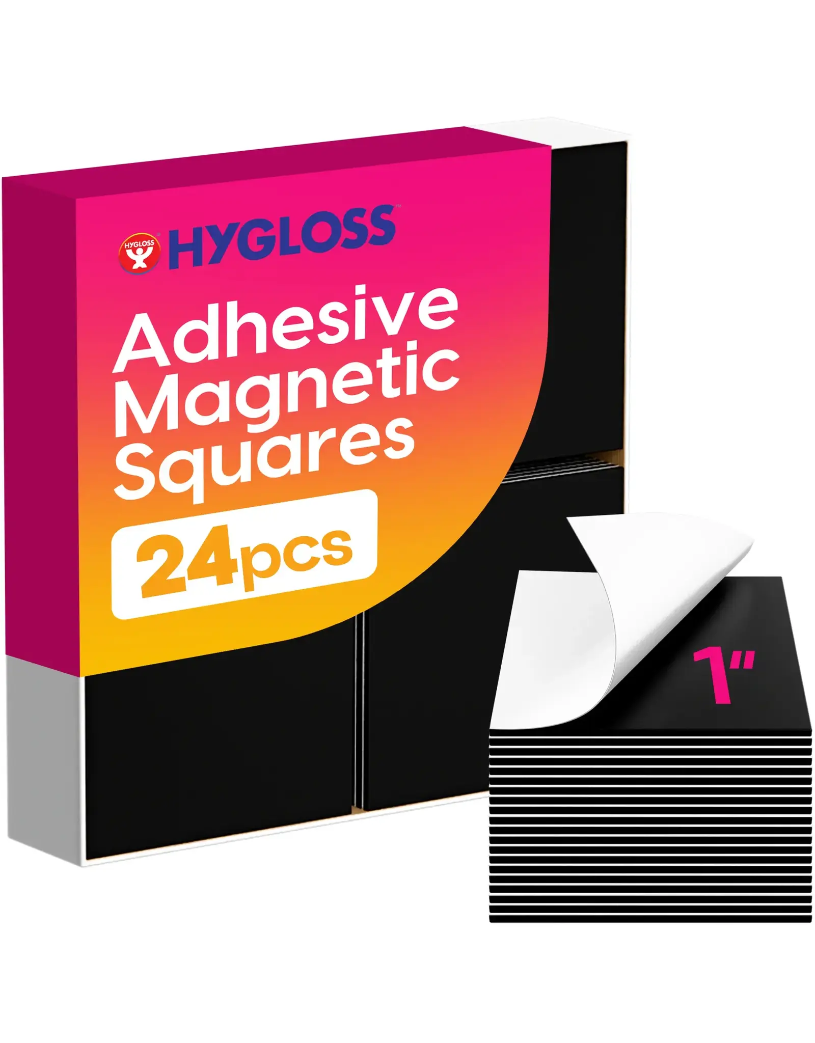 ADHESIVE MAGNET SQUARES 1" 24 PACK