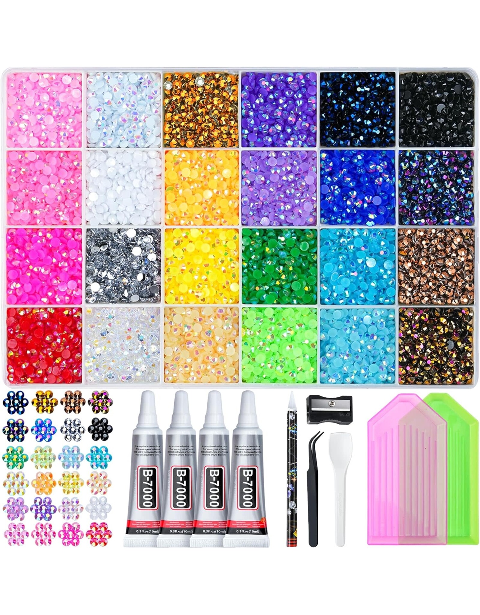 BEDAZZLE RESIN RHINETONE  KIT 24 COLORS 35,000 PIECES