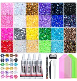 BEDAZZLE RESIN RHINETONE  KIT 24 COLORS 35,000 PIECES