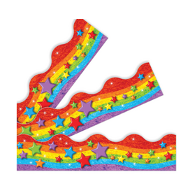 Trend Enterprises SCALLOPED  BORDERS 2¼"X39', RAINBOW AND STARS