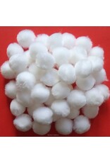 POM POMS: 1" WHITE 80 PACK