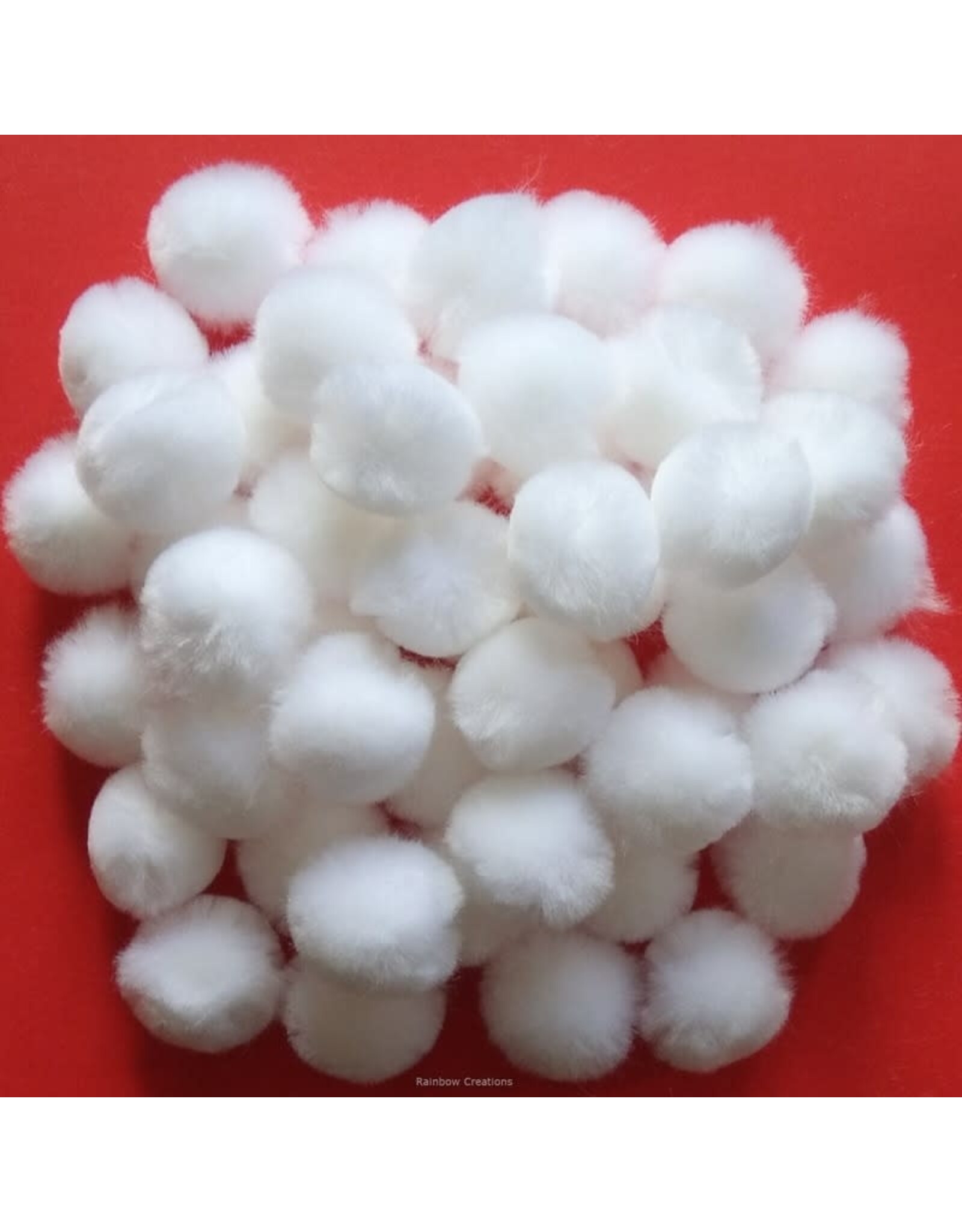 POM POMS: 1" WHITE 80 PACK