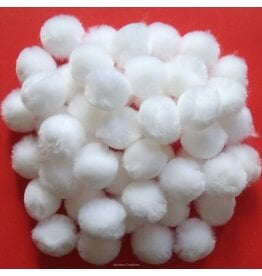 POM POMS: 1" WHITE 80 PACK