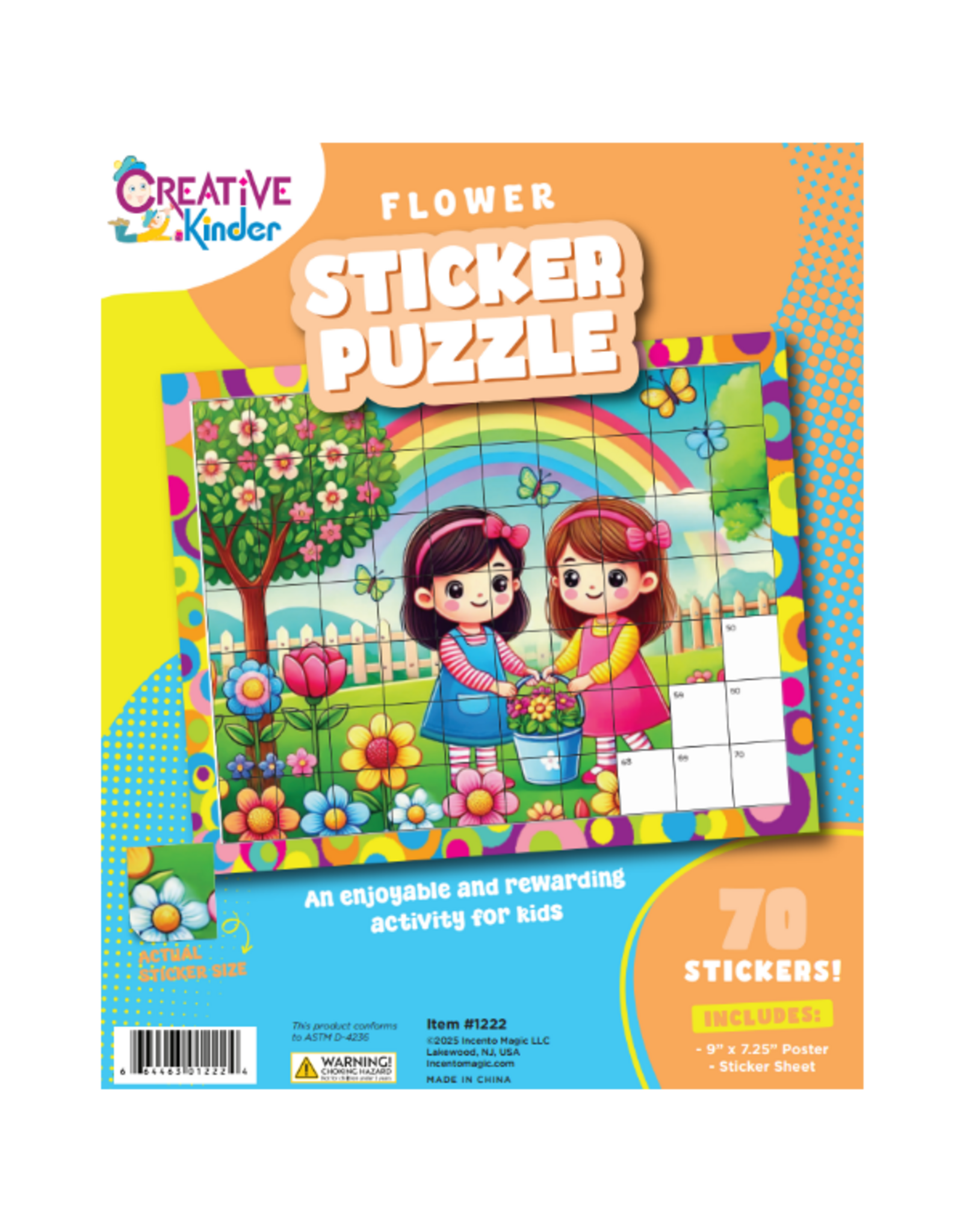 incento magic STICKER PUZZLE: FLOWERS 7.25"X9"