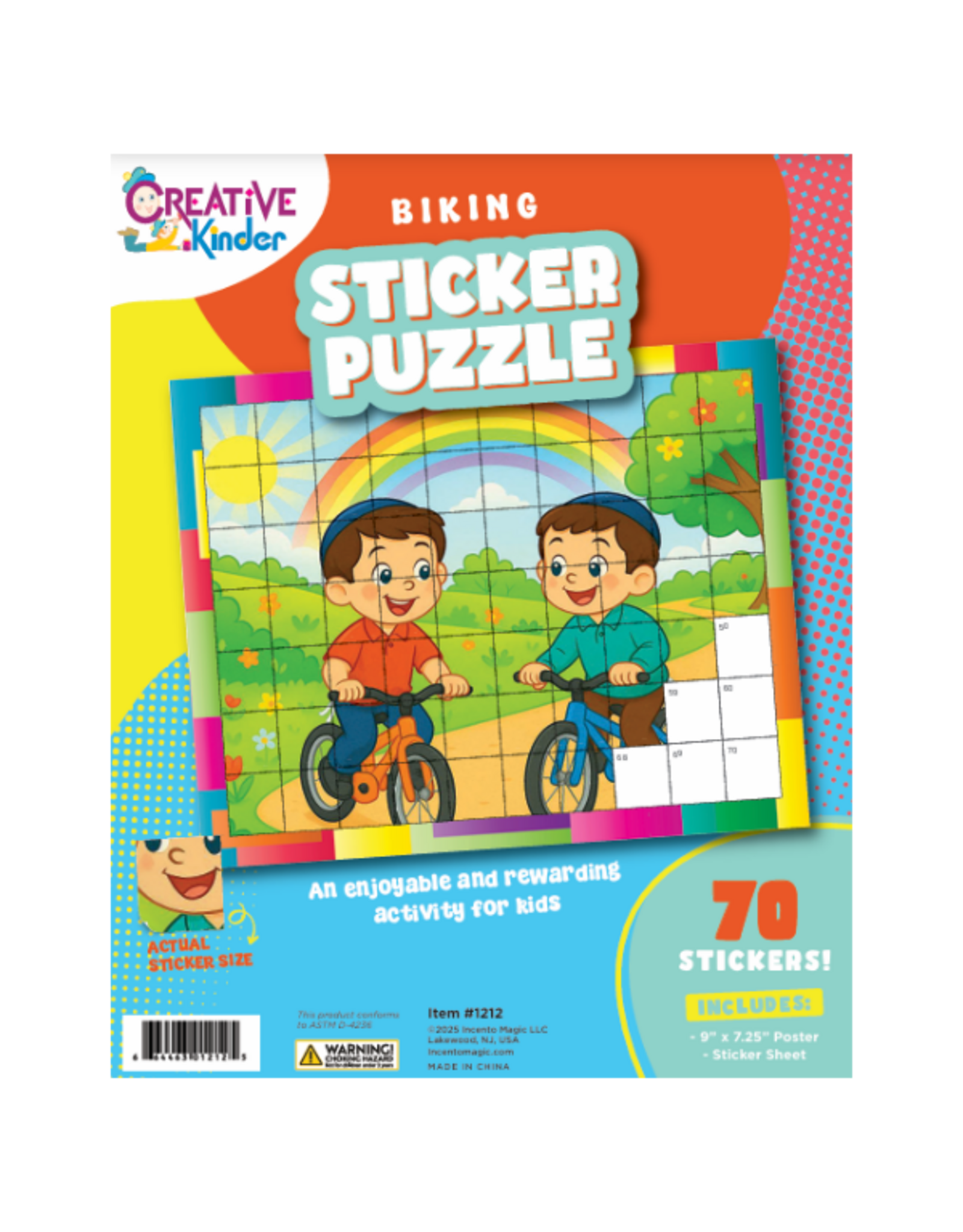 incento magic STICKER PUZZLE: BIKING 7.25"X9"