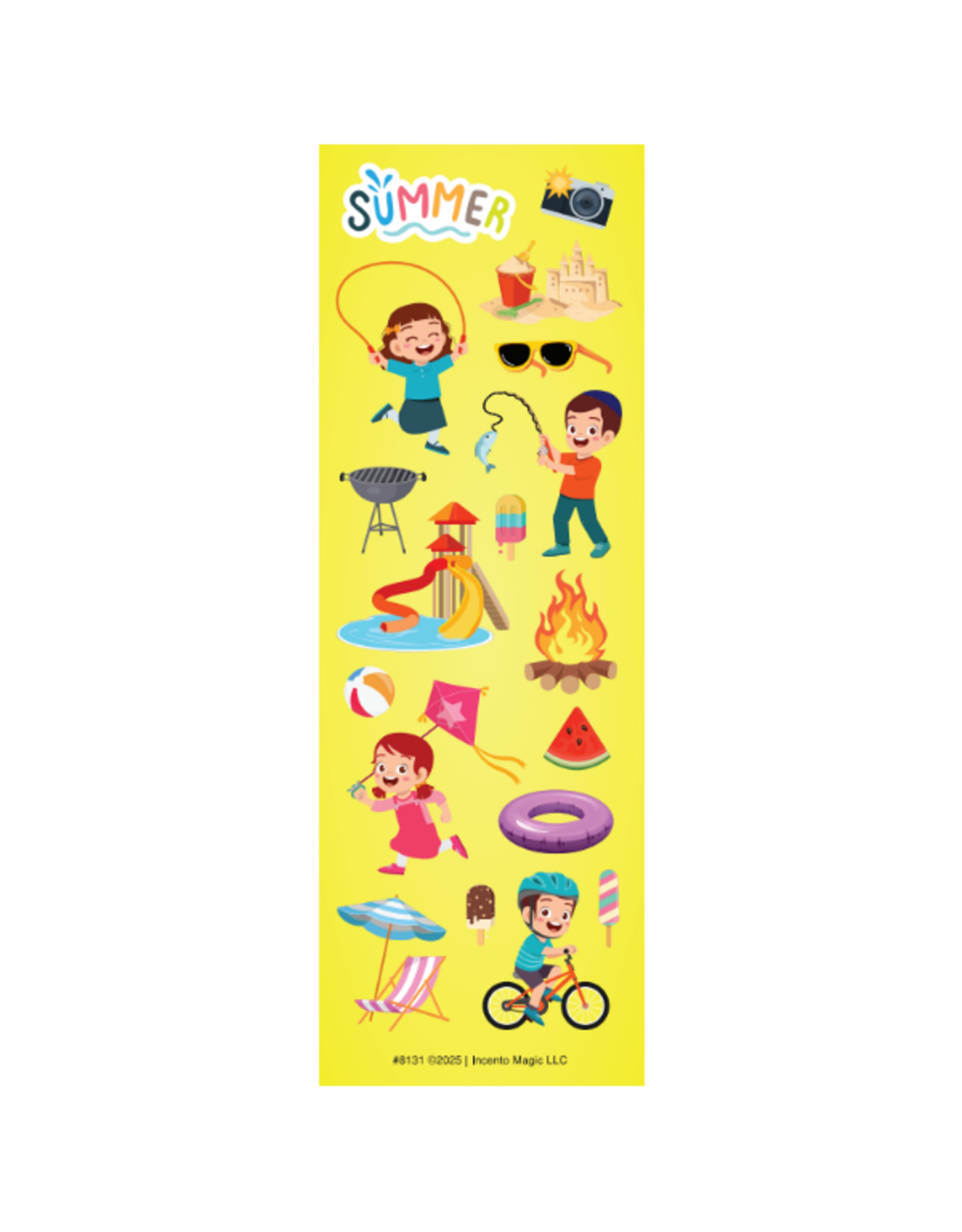 STICKER SUMMER THEMED  DIE CUT 6 SHEETS