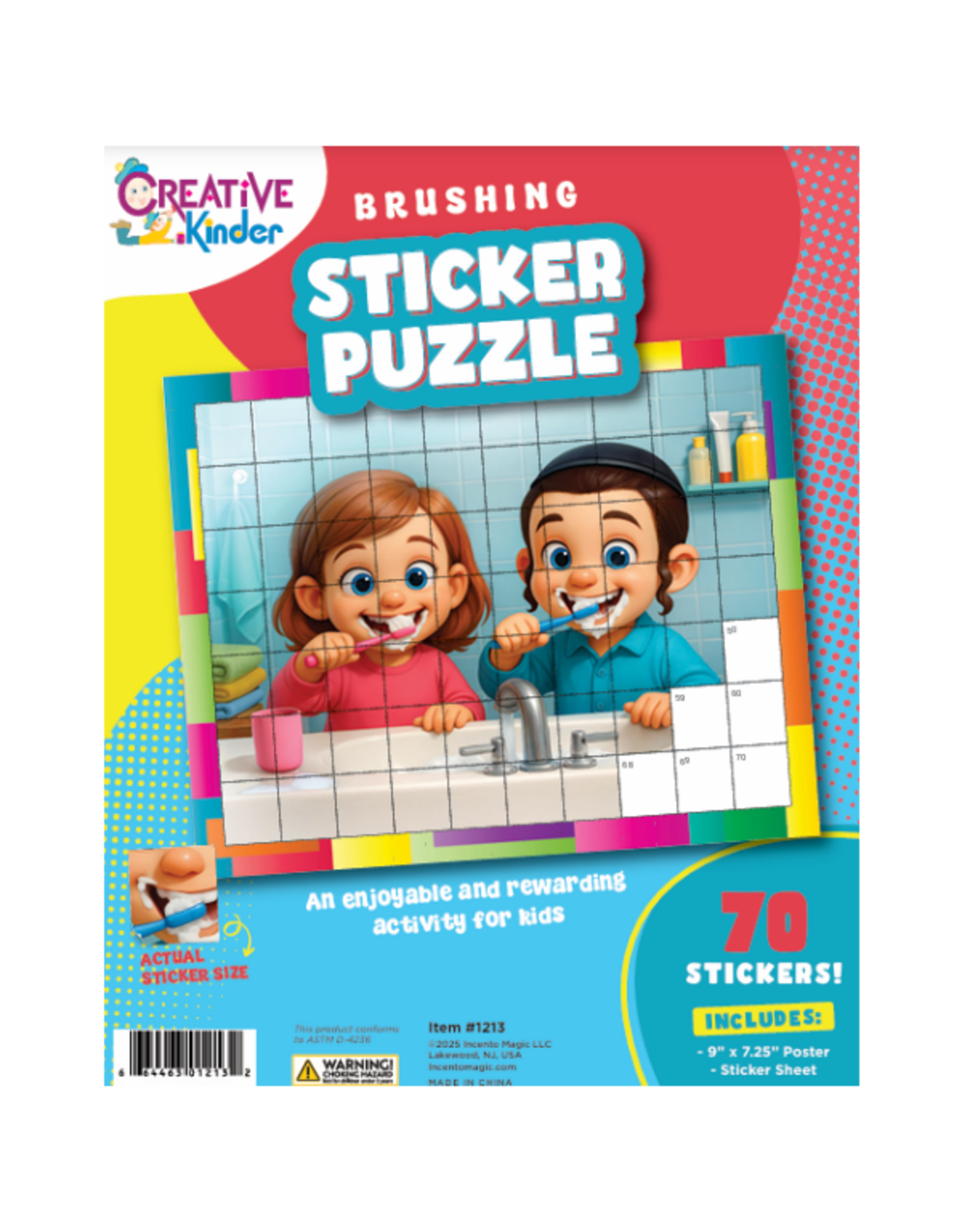 incento magic STICKER PUZZLE: BRUSHING TEETH  7.25"X9"