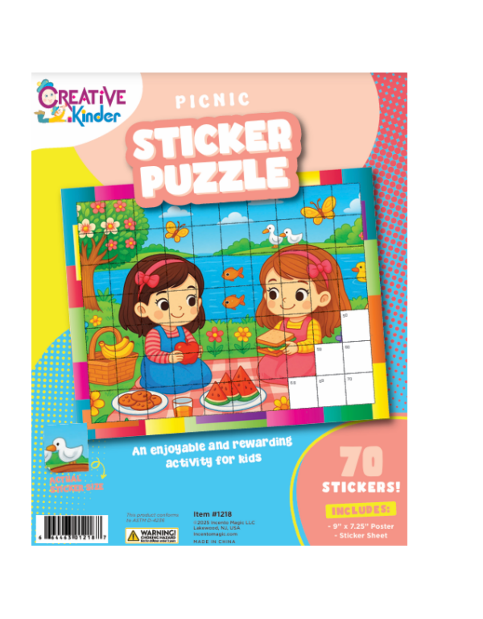 incento magic STICKER PUZZLE: PICNIC  7.25"X9"