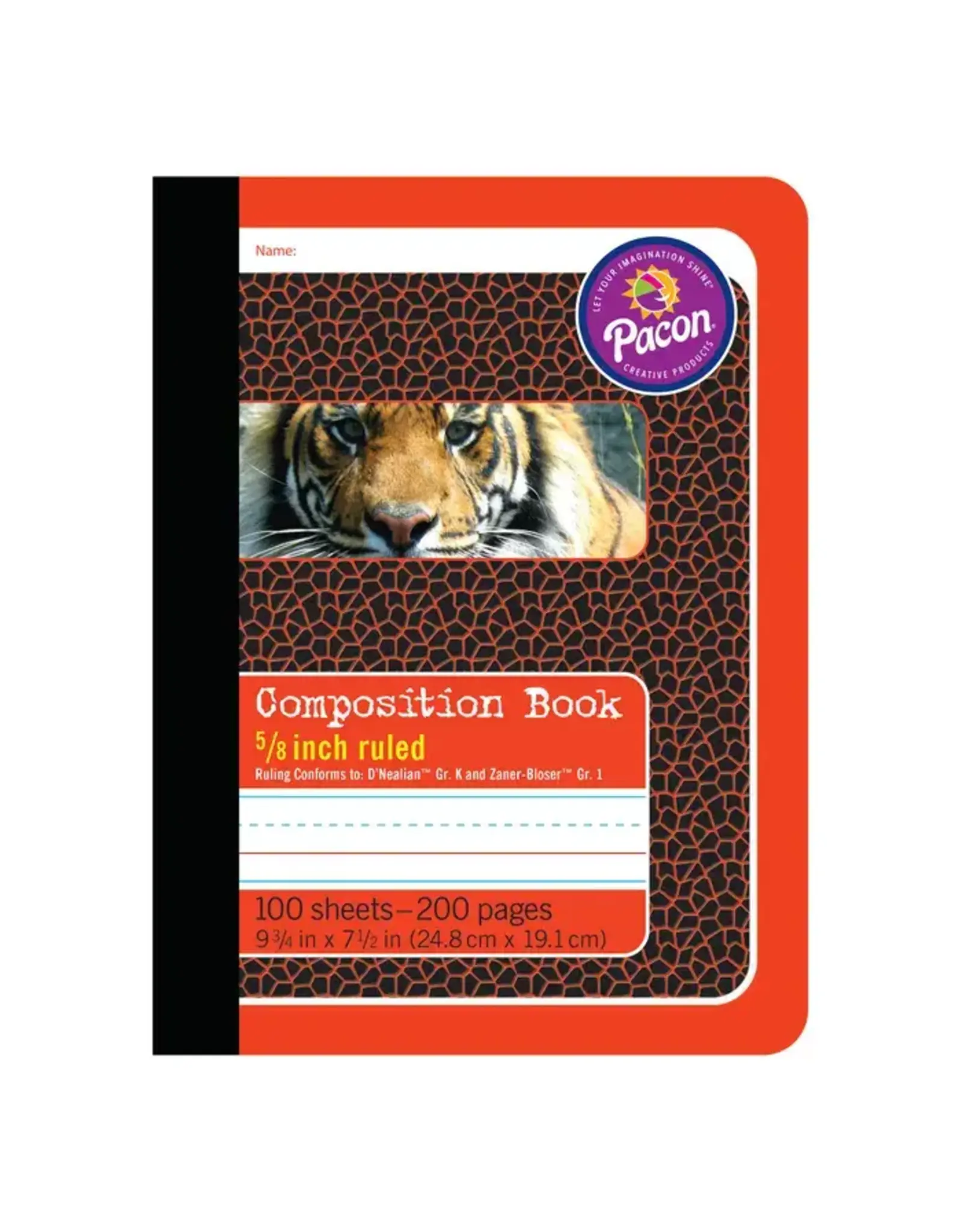 Gr. 1 Composition Book, 9-3/4 x 7-1/2 Inches, Hard Cover, Red , 100 Sheets