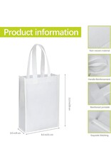 WHITE NON WOVEN TOTE BAG  11.5"x8.3"