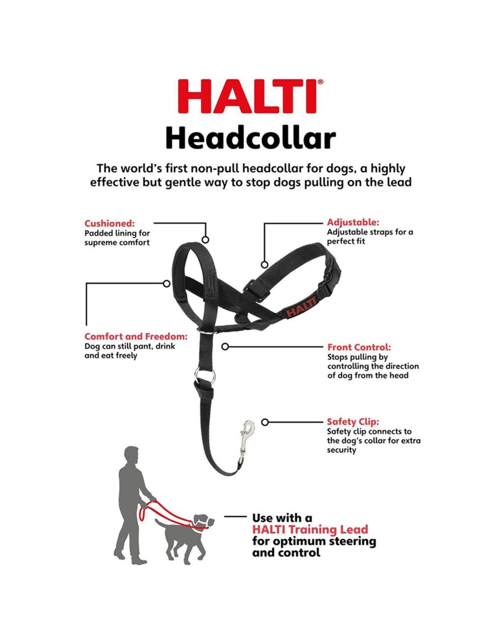 Company of Animals Halti Nylon Head Collar Black