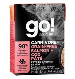 Petcurean GO! Carnivore GF Salmon & Cod Pate 6.4oz - Cat