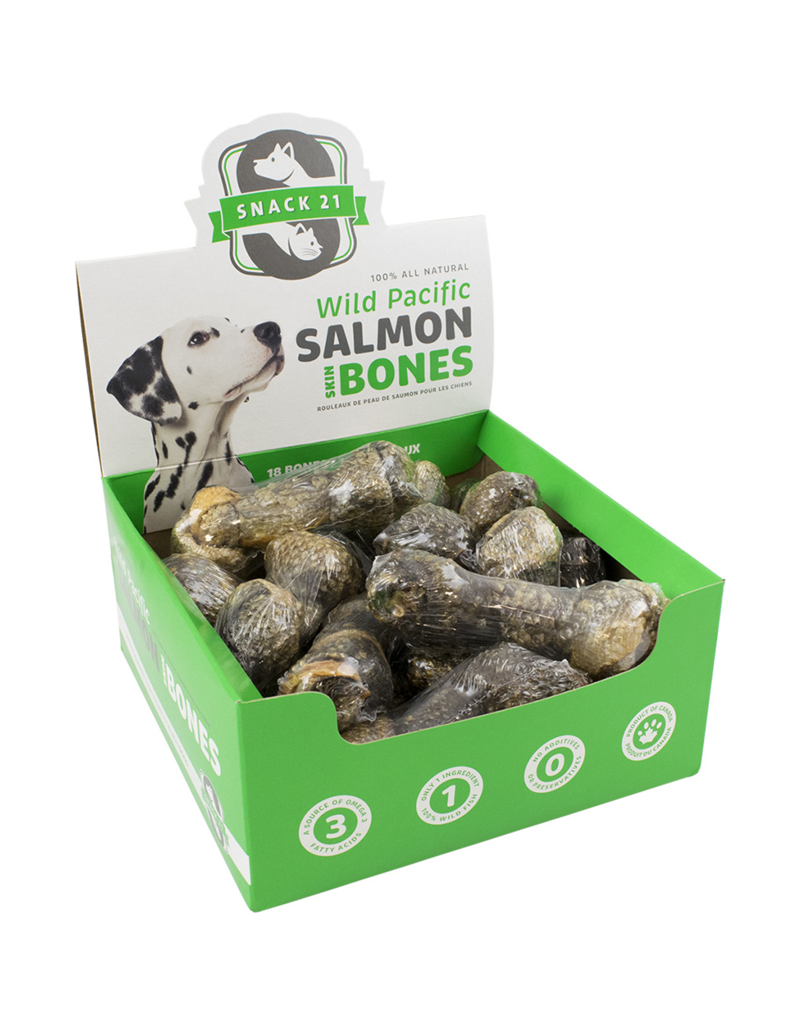 Snack 21 Salmon Skin Bones SINGLES