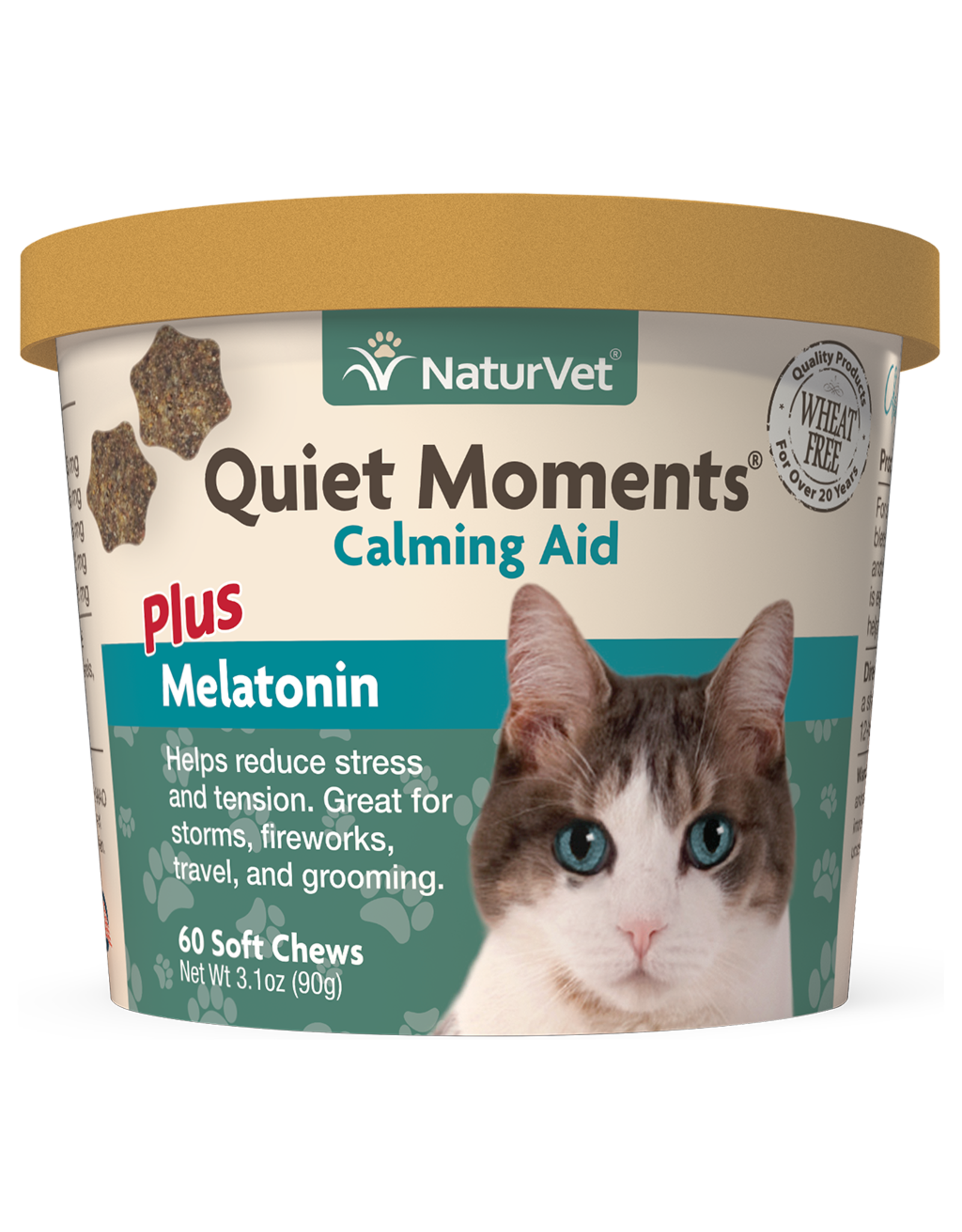 NaturVet Soft Chew Quiet Moments + Melatonin 60CT - Cat
