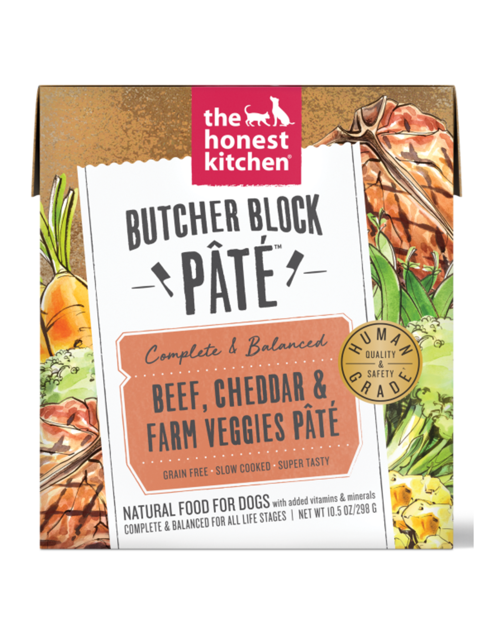 The Honest Kitchen Dog Butcher Block Pate Beef Cheddar & Veggies 10.5 oz SINGLE