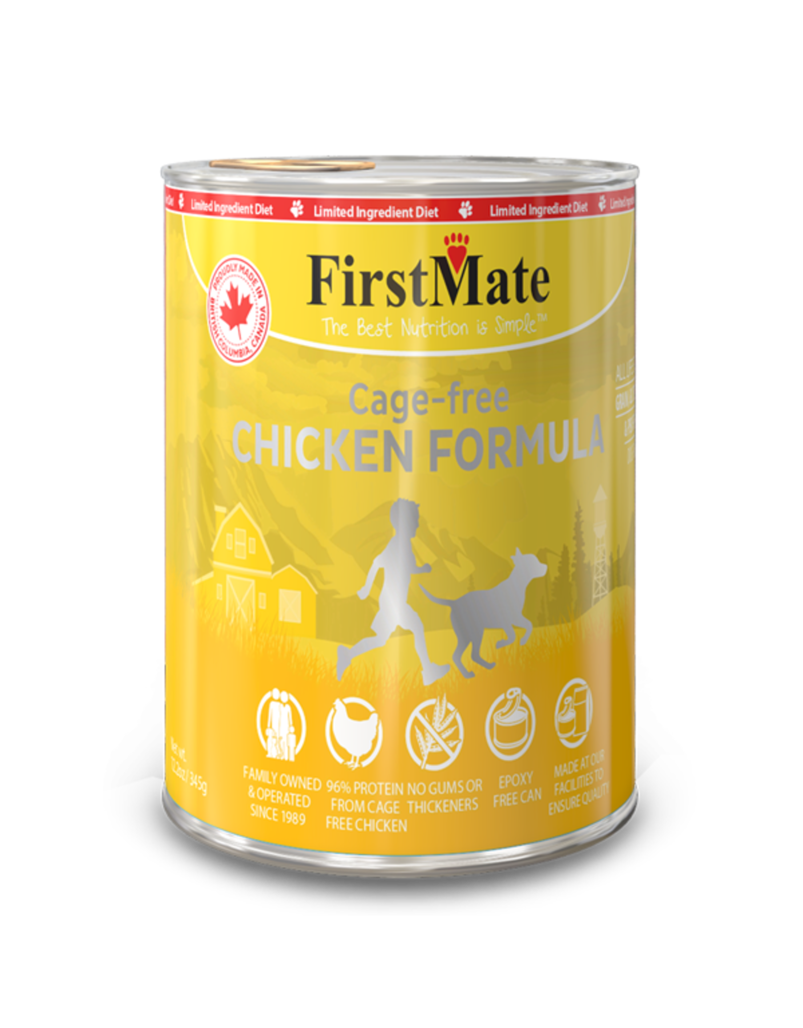FirstMate Dog LID GF Can Chicken 12.2 oz single