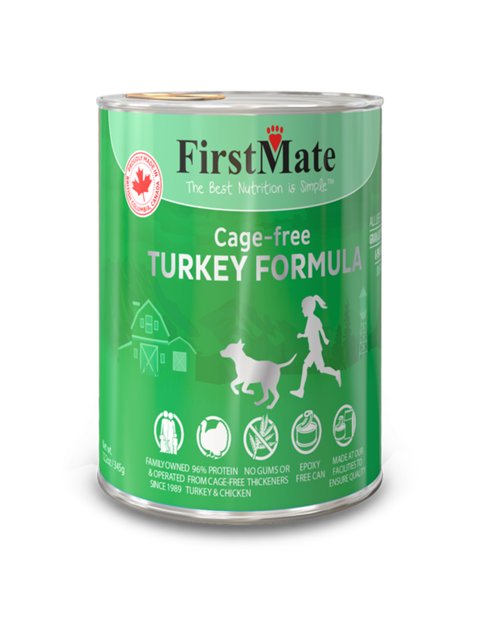 FirstMate Dog LID GF Can Turkey 12.2 oz single