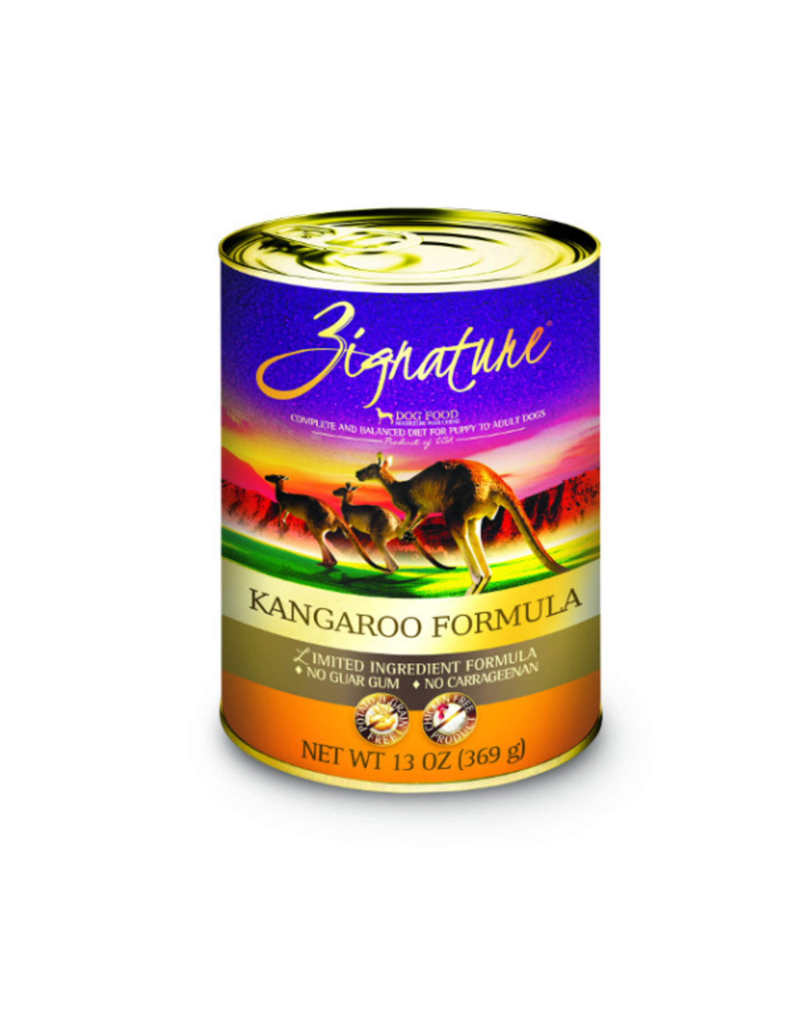 Zignature Dog LID GF Kangaroo 13 oz