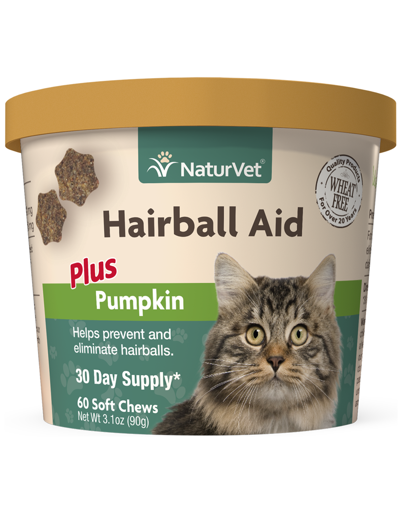 NaturVet Soft Chew Hairball Plus Pumpkin 60CT / Cat