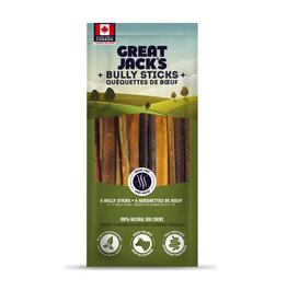 Canadian Jerky Co. Ltd Great Jack's Bully Stick - Odor-Free 6pk