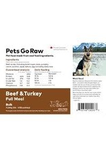 Pets Go Raw Beef/Turkey Blend Full Meal (Approx. 50 Patties)