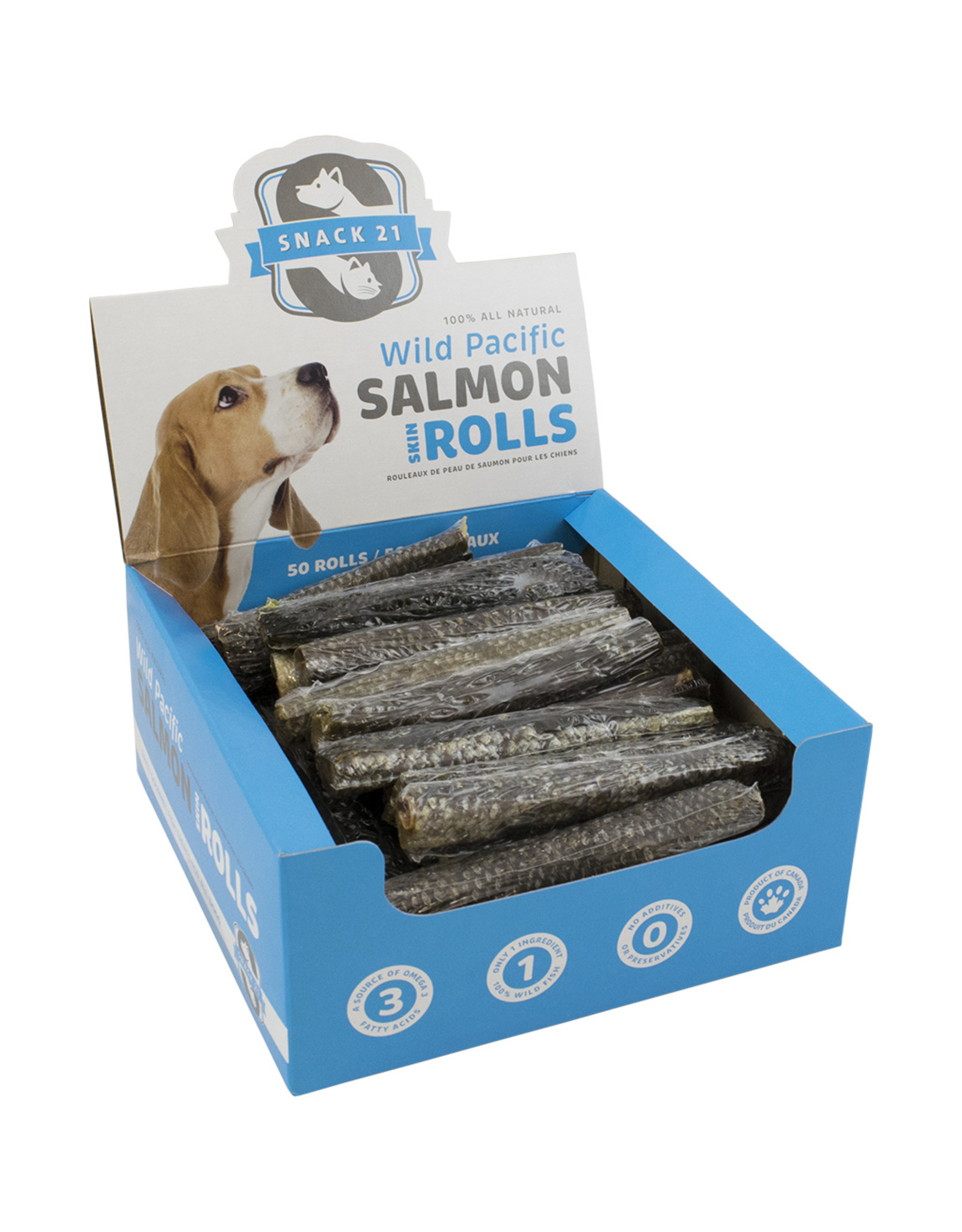 Snack 21 Salmon Skin Rolls Counter single