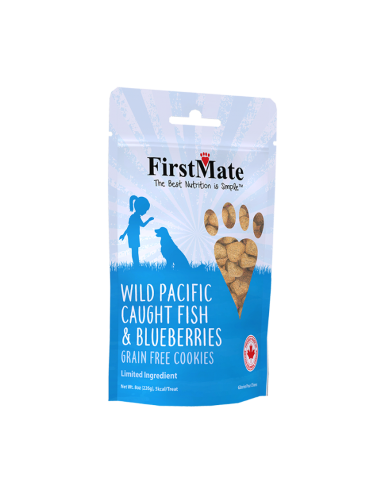 FirstMate Dog Treats GF Cookies Fish & Blueberries 8 oz