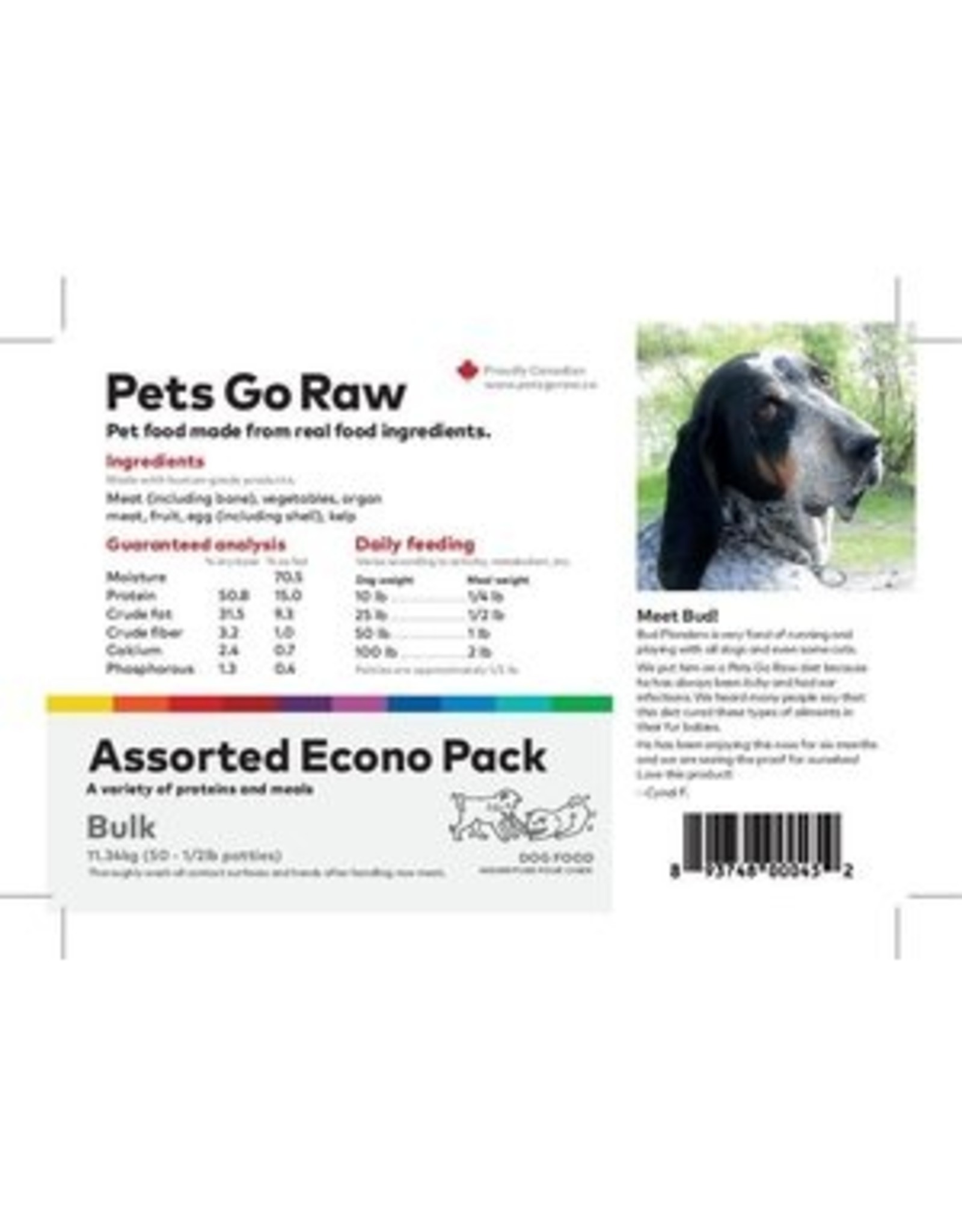 Pets Go Raw Econo Pack 25lb (Approx. 50 Patties)