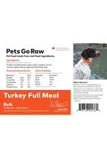 Pets Go Raw Turkey Full Meal 25lb (Approx. 50 Patties)