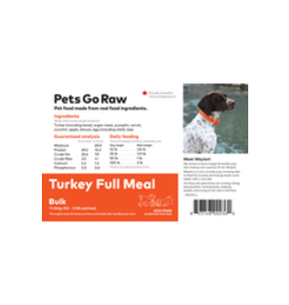 Pets Go Raw Turkey Full Meal 25lb (Approx. 50 Patties)