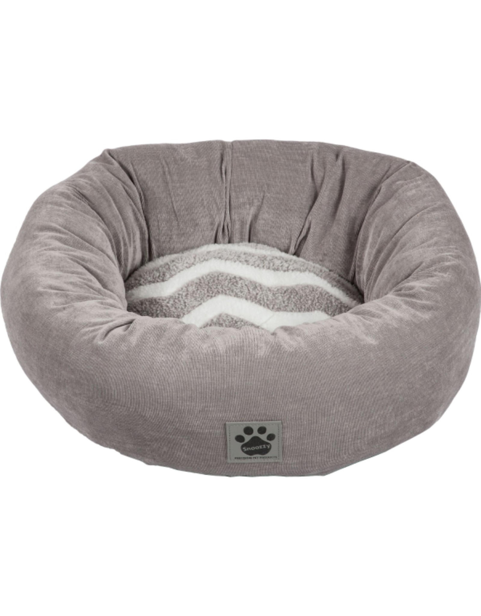 SnooZZy Rustic Zigzag Donut Bed Gry/Wh Zigzag Gry Cord 17 in