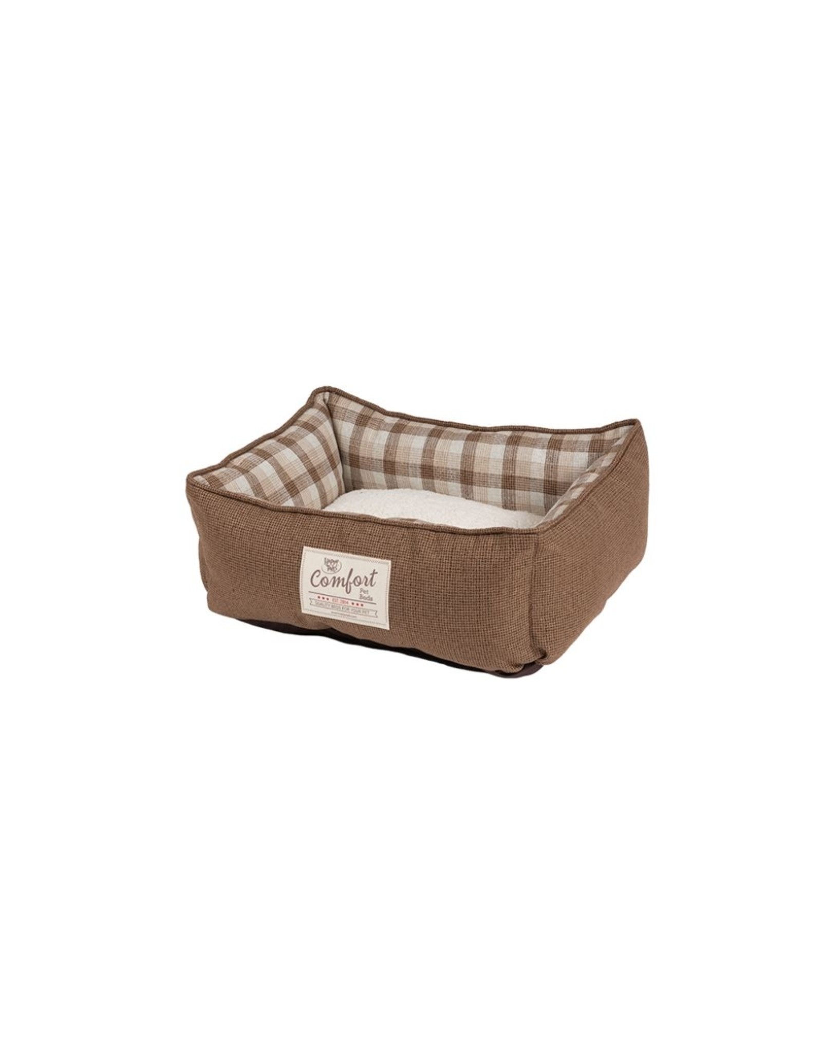 Happy Tails Fresh Linen Cuddler Dog Bed Tan 21x17
