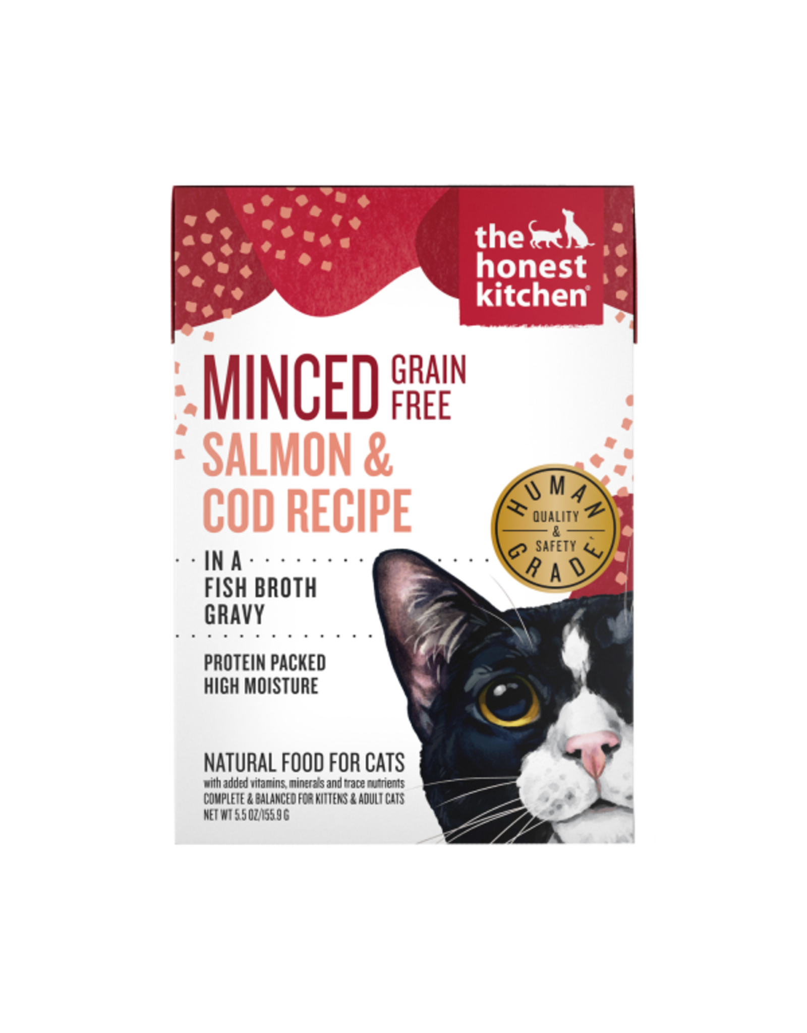 The Honest Kitchen Cat Minced Salmon & Cod in Fish Broth 5.5oz