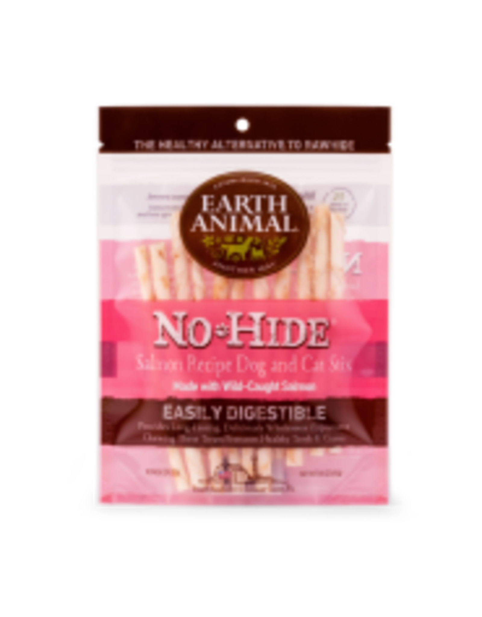 Earth Animal Dog/Cat NoHide Chew Wild Caught Salmon Stix 10 pk