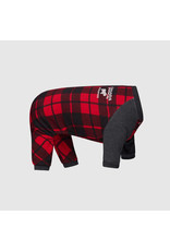 Canada Pooch Frosty Fleece Onesie Red Plaid