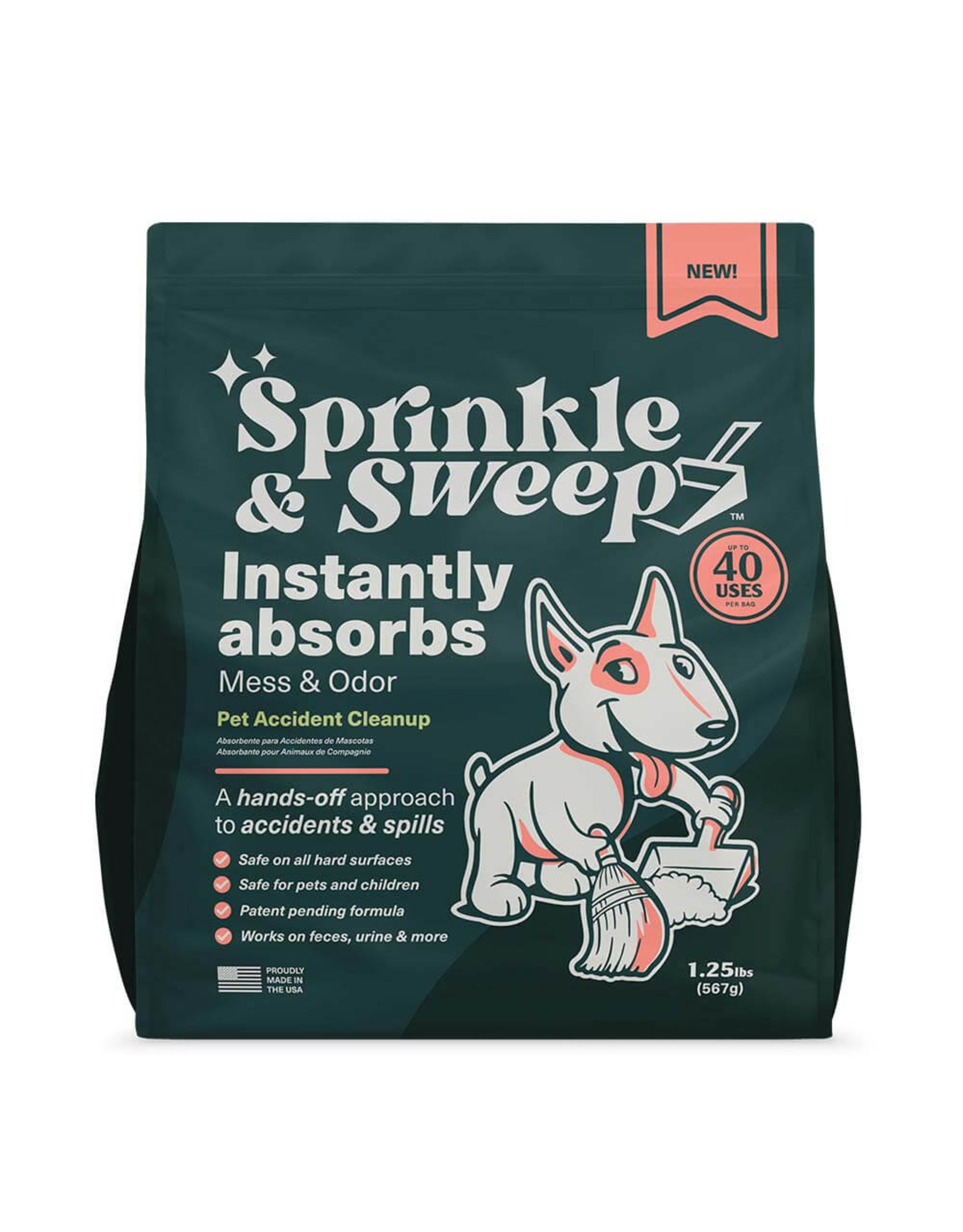 Sprinkle & Sweep Pet Accident Cleanup Aid & Deodorizer-5qt