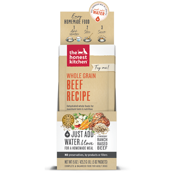 Dog Dehydrated Whole Grain Beef Single Serve 1.5 oz 4 Paws Market