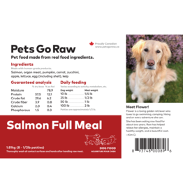 Pets Go Raw Salmon Full Meal 8 x 1/2lb Patties